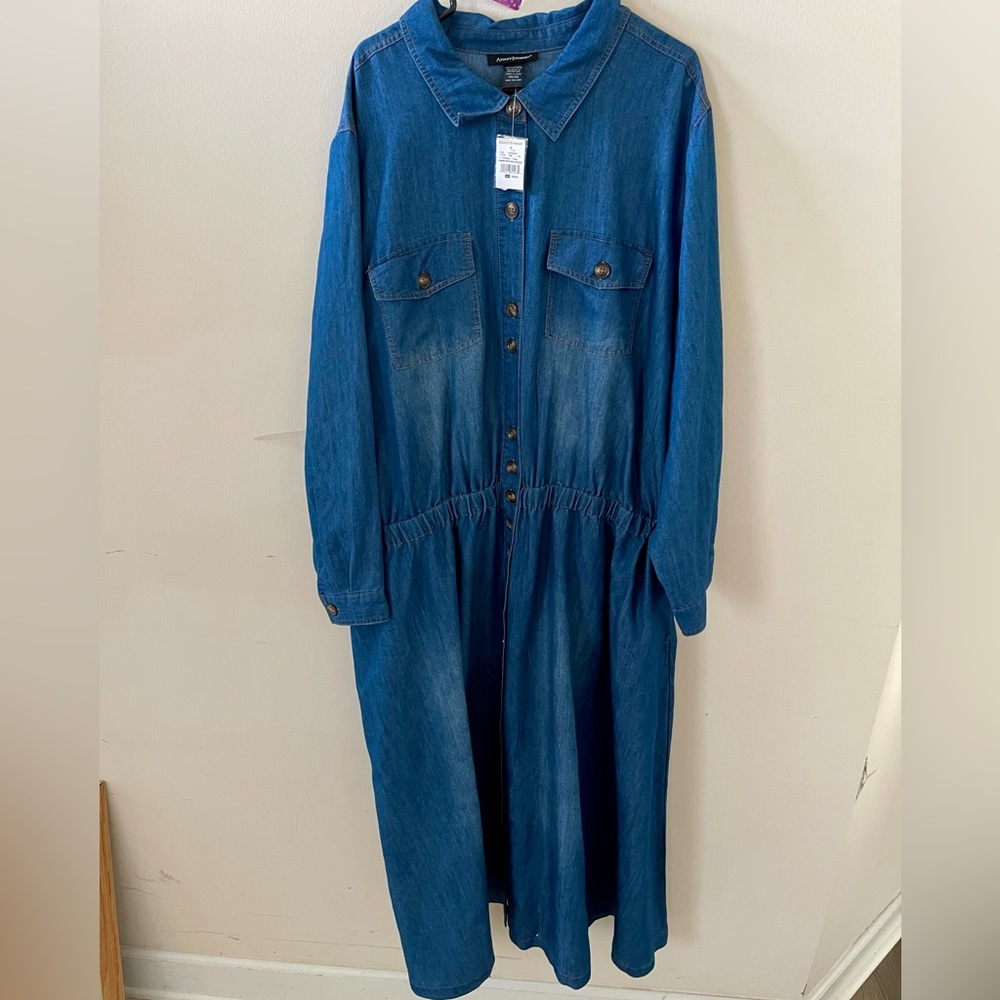 Brand New Denim Long Sleeve Dress Sz 30/32 - Picture 10 of 17